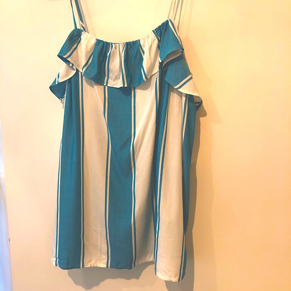 Old Navy blue and white striped tank